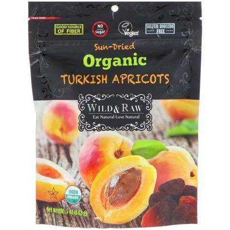 Nature's Wild Organic , Wild & Raw, Sun-Dried, Organic Turkish Apricots, - 5 Ounces