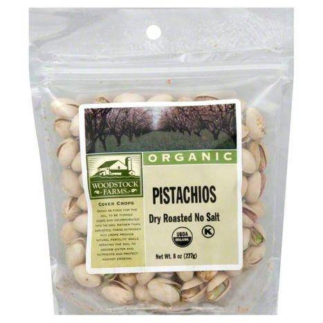 Woodstock Farms Organic Pistachios, Dry Roasted, No Salt - 8 Ounces