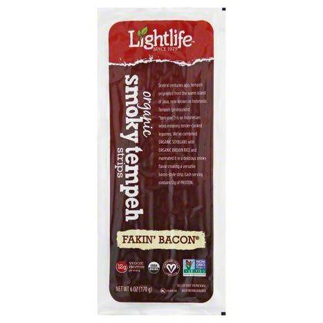 Lightlife Tempeh, Smoky, Organic, Fakin' Bacon, Strips - 6 Ounces