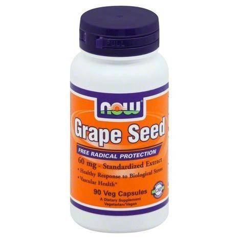 Now Grape Seed, 60 mg, Veg Capsules - 90 Each
