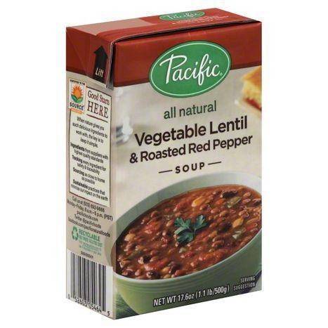 Pacific Soup, Vegetable Lentil & Roasted Red Pepper - 17.6 Ounces