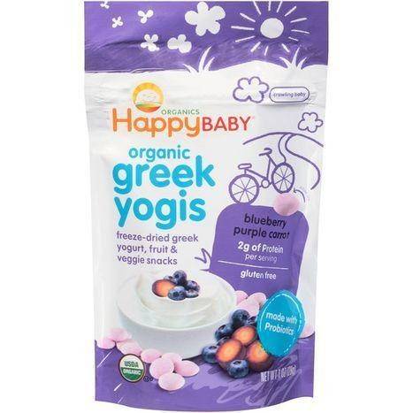 Happybaby Organic Greek Yogis Yogis, Greek, Organic, Blueberry & Purple Carrot, Crawling Baby - 1 Ounce