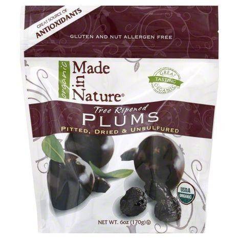 Made in Nature Organic Plums, Pitted, Dried & Unsulfured - 6 Ounces