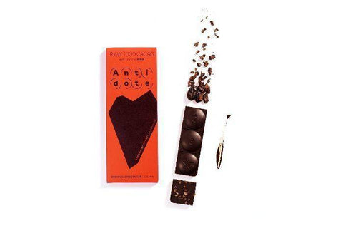 Antidote Chocolate Bar, Raw 100% Cacao Bars, Tona with Nibs