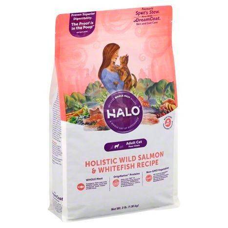 Halo Cat Food, Holistic Wild Salmon & Whitefish Recipe, Adult - 3 Pounds