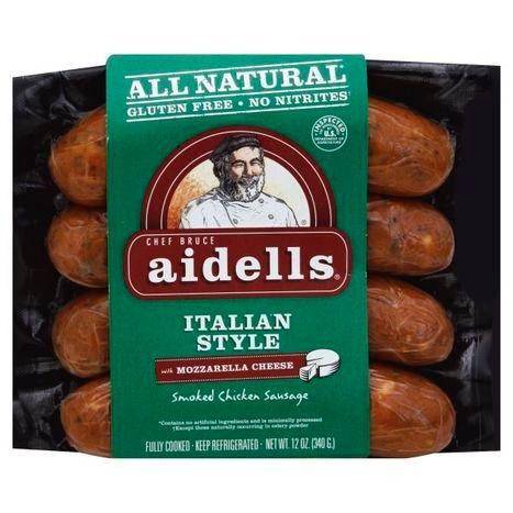 Aidells Sausage, Smoked Chicken, Italian Style, with Mozzarella Cheese - 12 Ounces