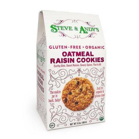 Steve Andy's Organic Oatmeal Raisin Cookies - 6.3 Ounces