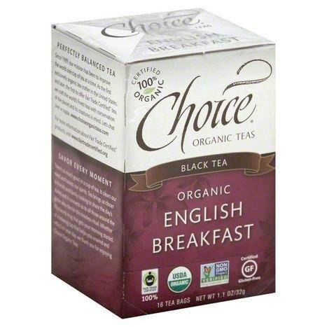 Choice Organic Teas Black Tea, Organic, English Breakfast, Bags - 16 Each