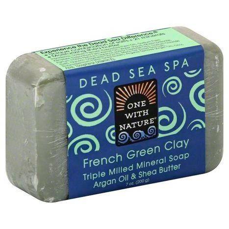 One with Nature Dead Sea Spa Soap, Triple Milled Mineral, French Green Clay - 7 Ounces