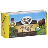 Organic Valley Butter, Cultured, European-Style, Unsalted - 8 Ounces
