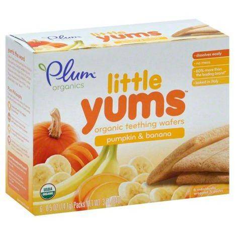 Plum Organics Little Yums Teething Wafers, Organic, Pumpkin & Banana - 6 Each