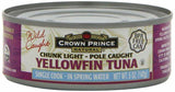 Crown Prince Natural Yellowfin Tuna In Spring Water Chunk Light - Pole Caught