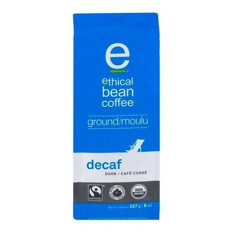 Ethical Bean Coffee Coffee, Arabica, Ground, Dark Roast, Decaf - 8 Ounces
