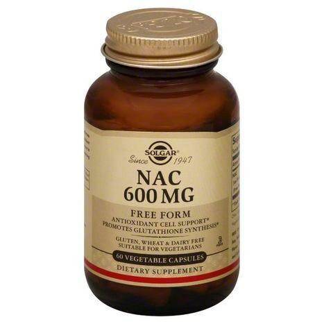 Solgar NAC, Free Form, 600 mg, Vegetable Capsules - 60 Each