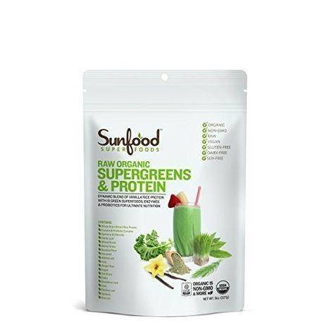 SunFood Superfoods Supergreens & Protein, Organic - 8 Ounces