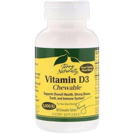 Terry Naturally Vitamin D3 Chewable 5,000 IU