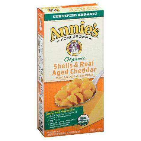 Annies Macaroni & Cheese, Organic, Shells & Real Aged Cheddar - 6 Ounces