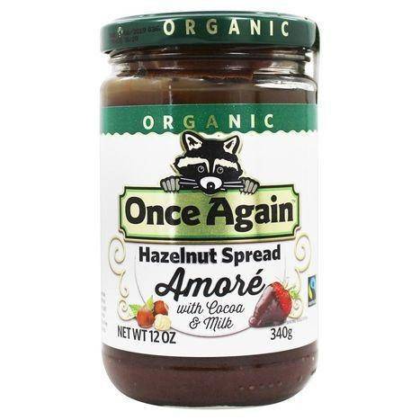 Once Again Hazelnut Spread, Organic, Amore, with Cocoa & Milk - 12 Ounces