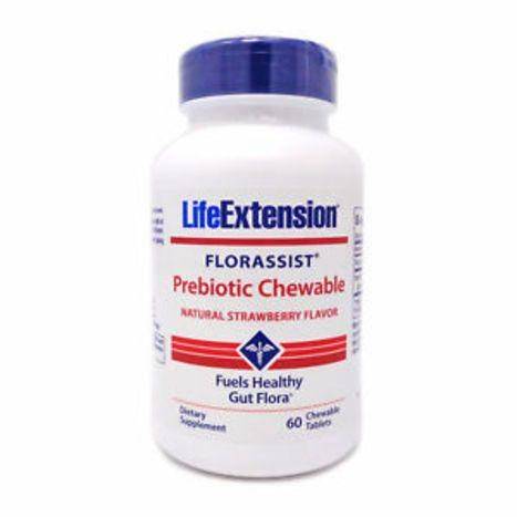 Life Extension Florassist Prebiotic Strawberry Chewables - 60 Count