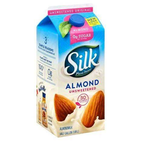 Silk Almondmilk, Original, Unsweetened - 0.5 Gallons