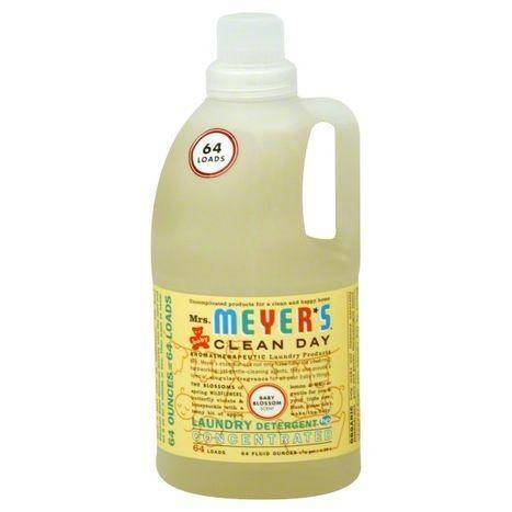 Mrs Meyers Baby Clean Day HE Laundry Detergent, Concentrated, Baby Blossom Scent - 64 Ounces