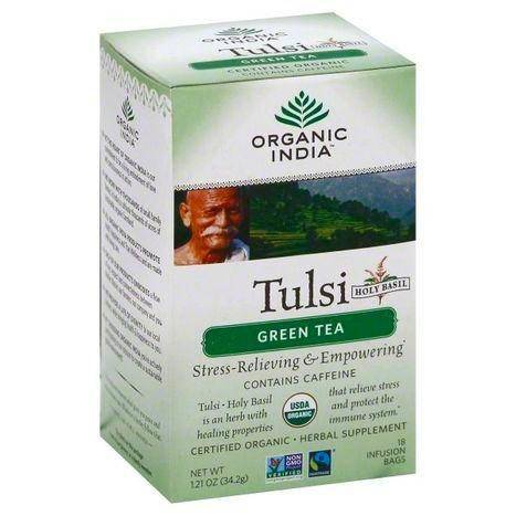 Organic India Green Tea, Tulsi, Infusion Bags - 18 Each
