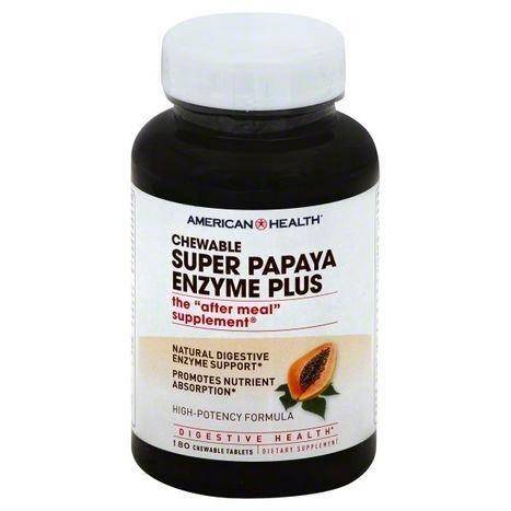 American Health Super Papaya Enzyme Plus, Chewable Tablets - 180 Count