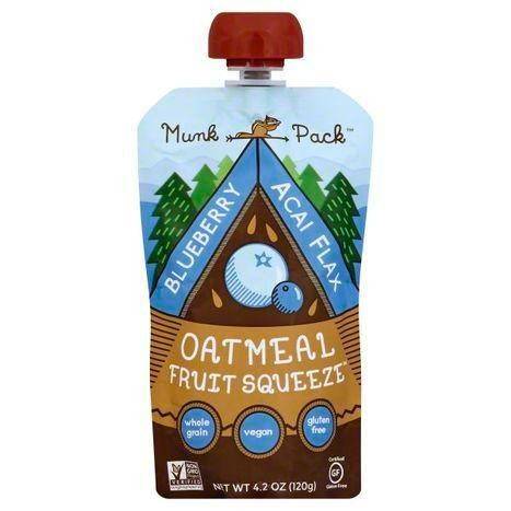 Munk Pack Oatmeal Fruit Squeeze, Blueberry Acai Flax - 4.2 Ounces