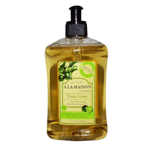 A La Maison Yuzu Lime Liquid Soap For Hand & Body-16.9 Oz