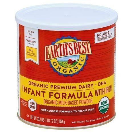 Earths Best Organic Infant Formula, with Iron, Organic, Milk-Based Powder, for Baby's First 12 Months - 23.2 Ounces