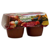 Vermont Village Apple Sauce, Unsweetened, Organic, with Mixed Berries - 4 Each