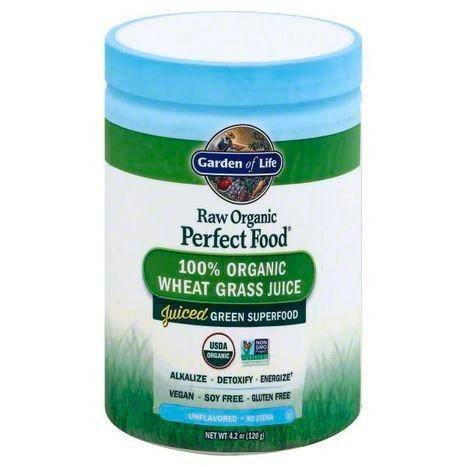 Garden of Life Raw Organic Perfect Food Wheat Grass Juice, 100% Organic, Unflavored - 4.2 Ounces