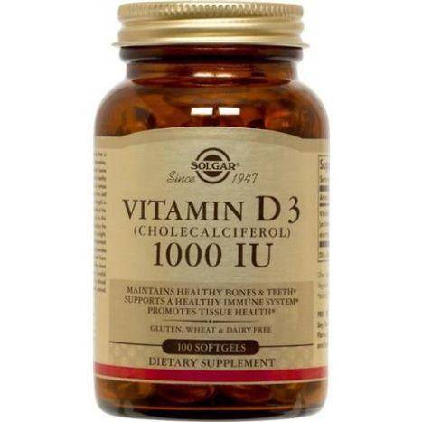 Solgar Vitamin D3, 25 mcg, Softgels - 100 Each