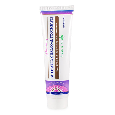 Heritage Store Activated Charcoal Whitening Toothpaste Fresh Mint-5.1 Oz
