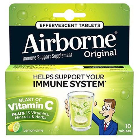 Airborne Original Immune Support Lemon-Lime Flavor-10 Effervescent Tablets