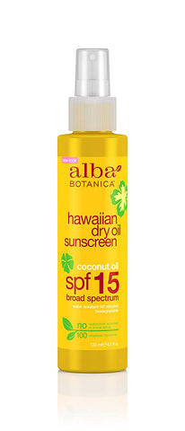 Alba Botanica Hawaiian Dry-Oil Sunscreen Nourishing Coconut Oil Spf 15-4.5 Oz