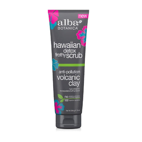 Alba Botanica Hawaiian Detox Frothy Scrub Volcanic Clay-9 Oz