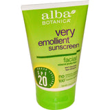 Alba Botanica Facial Mineral Sunscreen SPF 20 Fragrance Free-4 Oz