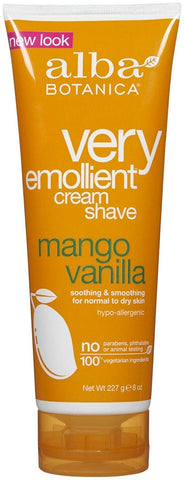 Alba Botanica Very Emollient Cream Shave Mango Vanilla-8 Oz