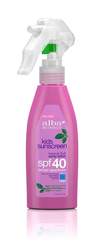 Alba Botanica Very Emollient Sunscreen Kids Spray Broad Spectrum SPF 40-4 Oz