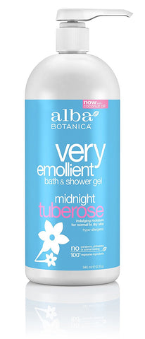 Alba Botanica Very Emollient Bath & Shower Gel Midnight Tuberose-32 Oz