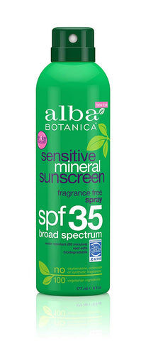 Alba Botanica Very Emollient Mineral Sunscreen Fragnance Free Broad Spectrum SPF 35-6 Oz