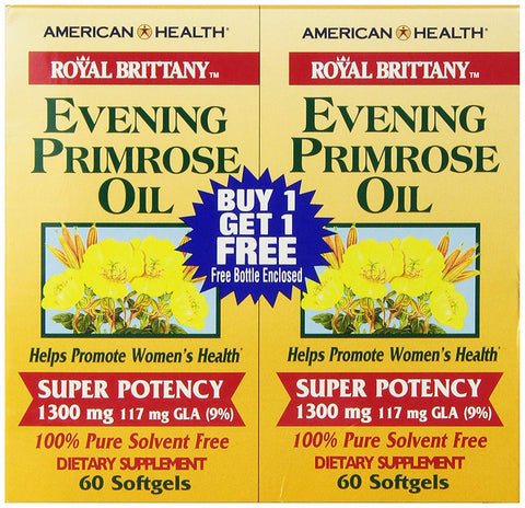 American Health Evening Primrose Oil 1300 Mg Buy 1 Get 1 Free-60 Softgels