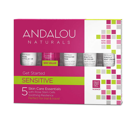 Andalou Naturals Sensitive With Rose Stem Cells-5 Skin Care Essentials