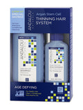 Andalou Naturals Argan Stem Cells Thinning Hair System Shampoo, Conditioner & Age Defying-3 Piece Kit