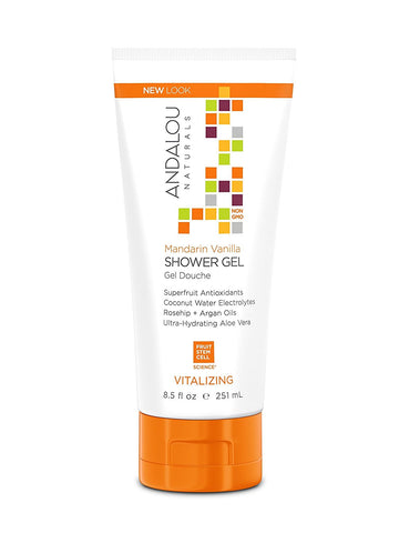 Andalou Naturals Mandarin Vanilla Shower Gel Vitalizing-8.5 Oz