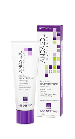 Andalou Naturals Daily Defense Facial lotion With SPF 18 Age Defying-2.7 Oz