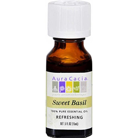 Aura Cacia Sweet Basil Oil Refreshing-0.5 Oz