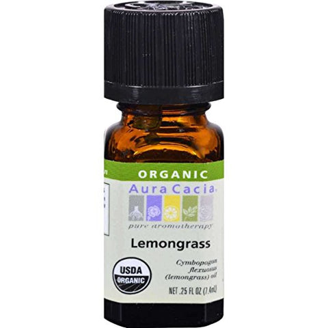 Aura Cacia Organic Lemongrass Oil-0.25 Oz