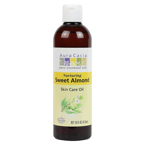 Aura Cacia Nurturing Sweet Almond Oil With Vitamin E-16 Oz